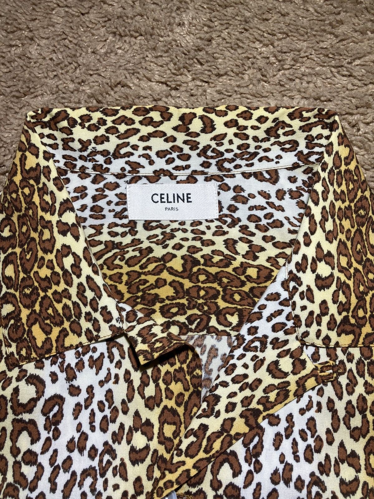 Celine × Hedi Slimane New SS23 Celine Leopard Gradient Camp Collar Shirt 39 2023 Size US M / EU 48-50 / 2 - 3 Thumbnail