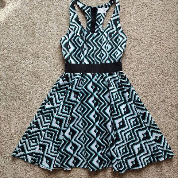MILLY MILLY retro 50s-style fit flare dress abstract S 4 6 Size S / US 4 / IT 40 - 9 Thumbnail