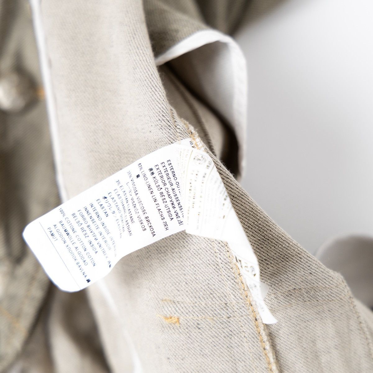 Benetton Benetton Vintage Y2K Womens Beige Linen Viscose Long Jacket Size S / US 4 / IT 40 - 7 Thumbnail