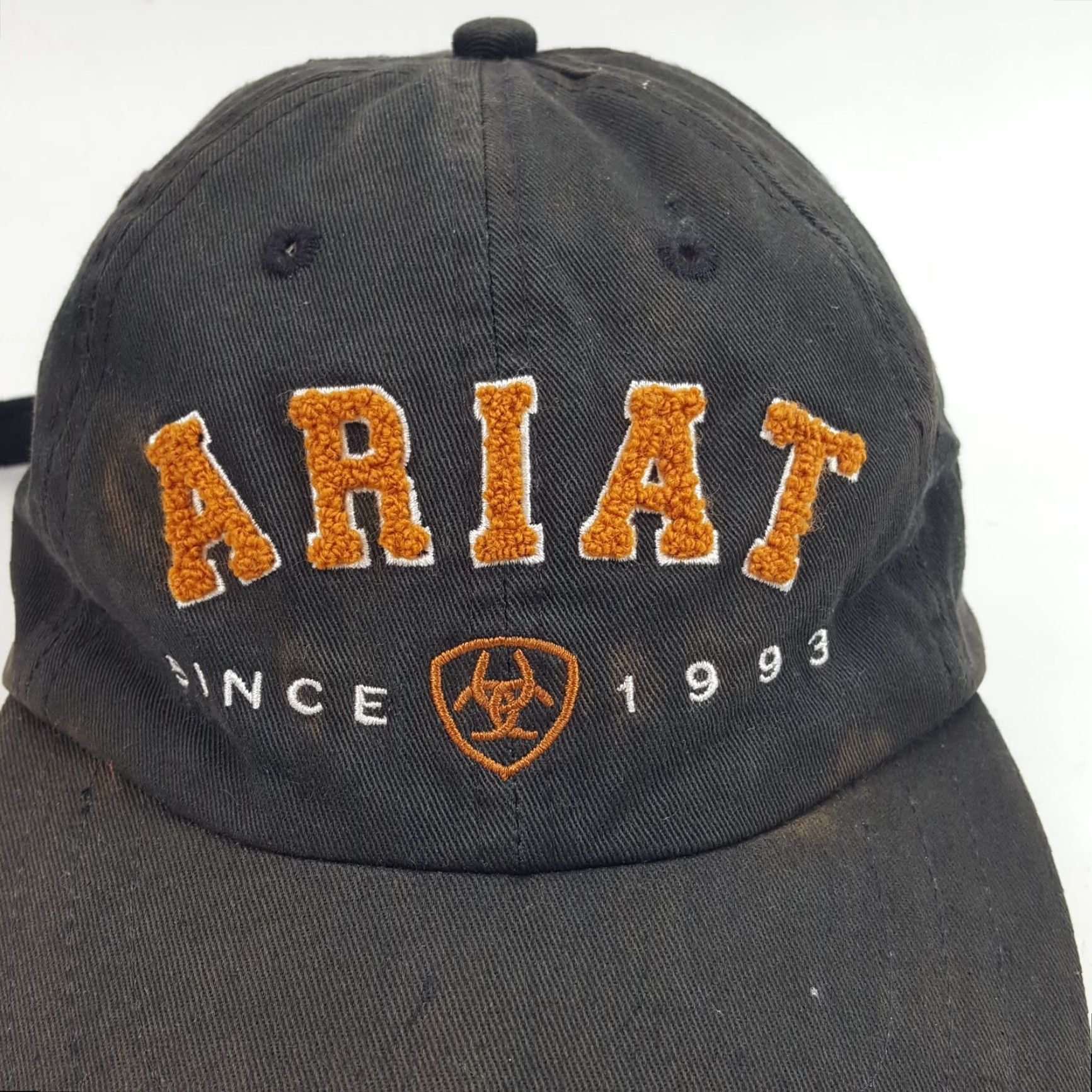 Ariat Ariat Baseball Cap Hat Black Vintage Western Workwear Adjustable Grunge Retro 90s 00s Y2K Mens Cap Size ONE SIZE - 2 Thumbnail