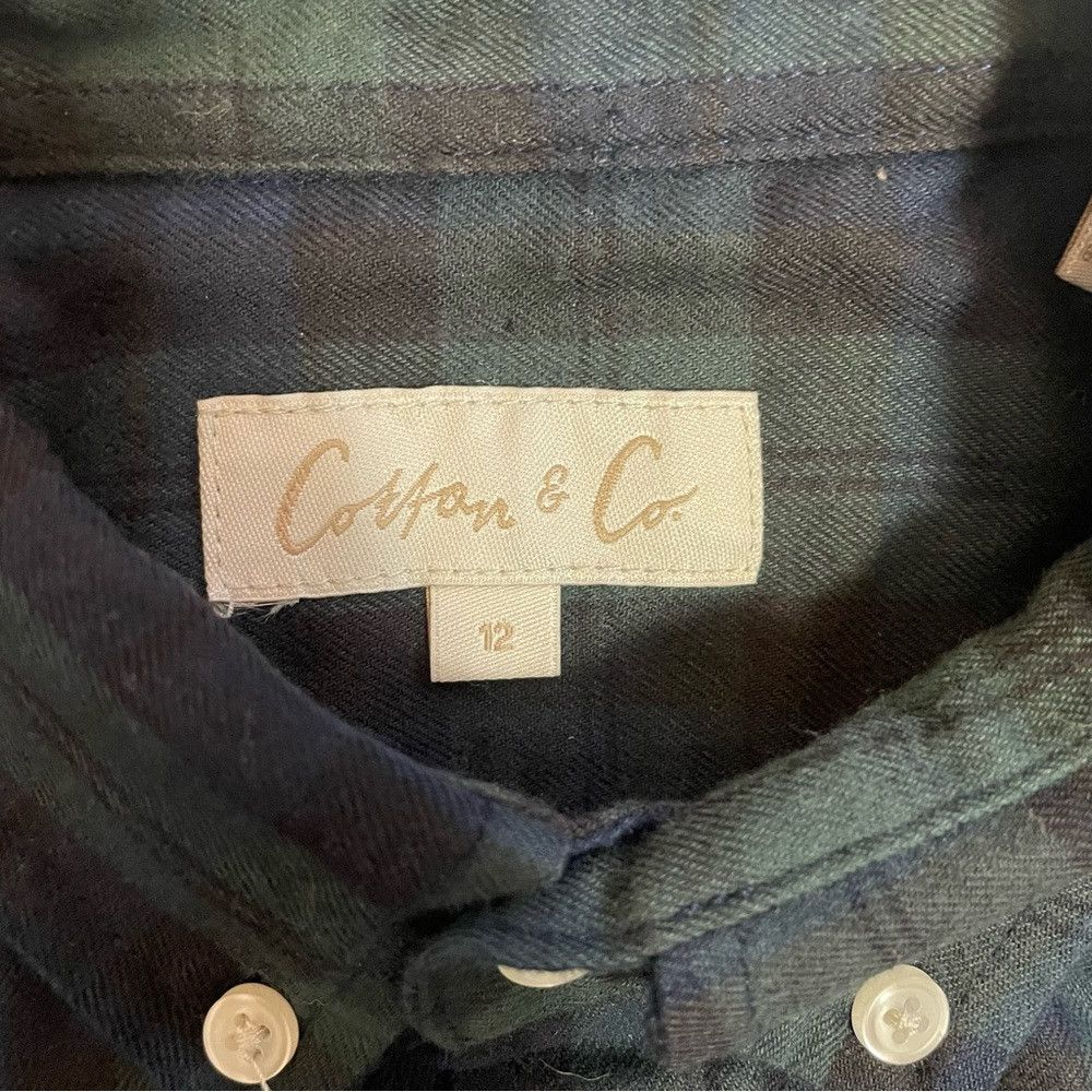 Other NWT New Cotton & Co Navy Green Tartan Plaid Flannel Shirt S Size US XS / EU 42 / 0 - 6 Thumbnail