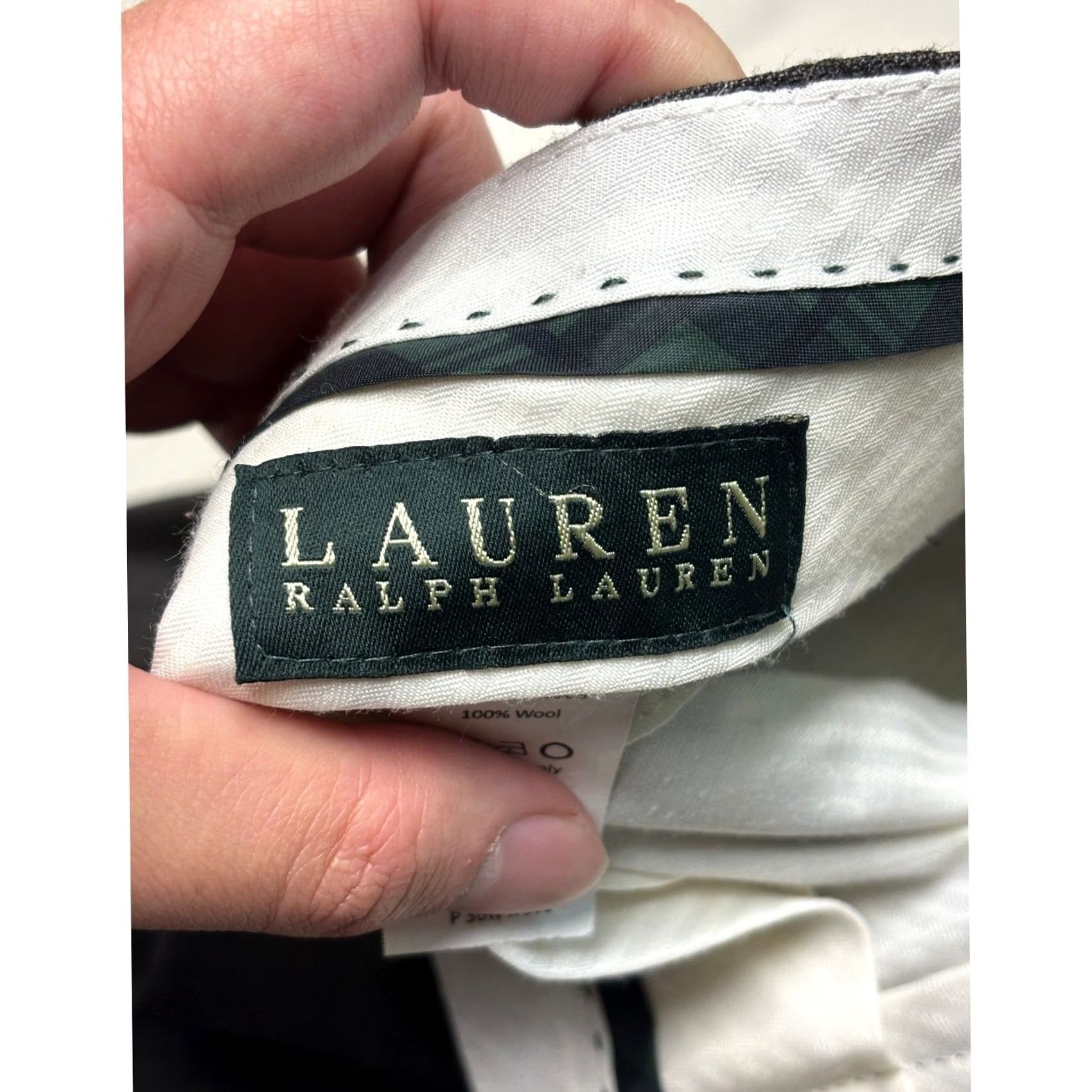 Ralph Lauren Lauren Ralph Lauren Mens Pants Wool Flat Front Plaid Charcoal Grey 36x30 Dress Formal Business 4-Pocket Classic Wool Size US 36 / EU 52 - 3 Thumbnail
