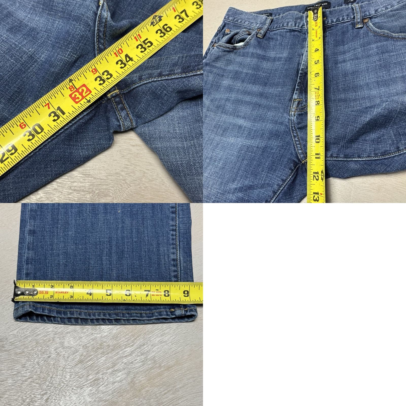 Lucky Brand Lucky Brand Men’s Jeans 181 Relaxed Straight 38x34 Blue Denim 5-Pocket Solid Mid Rise Jeans Mens Regular Blue Size US 38 / EU 54 - 8 Thumbnail