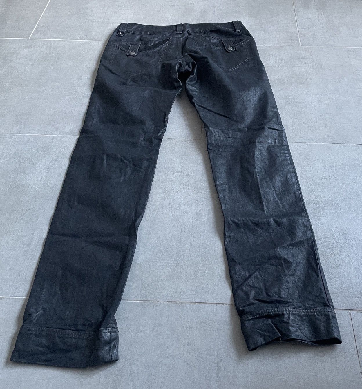 Jean Paul Gaultier Vintage Jean Paul Gaultier Black Waxed Biker Jeans Size US 32 / EU 48 - 6 Thumbnail