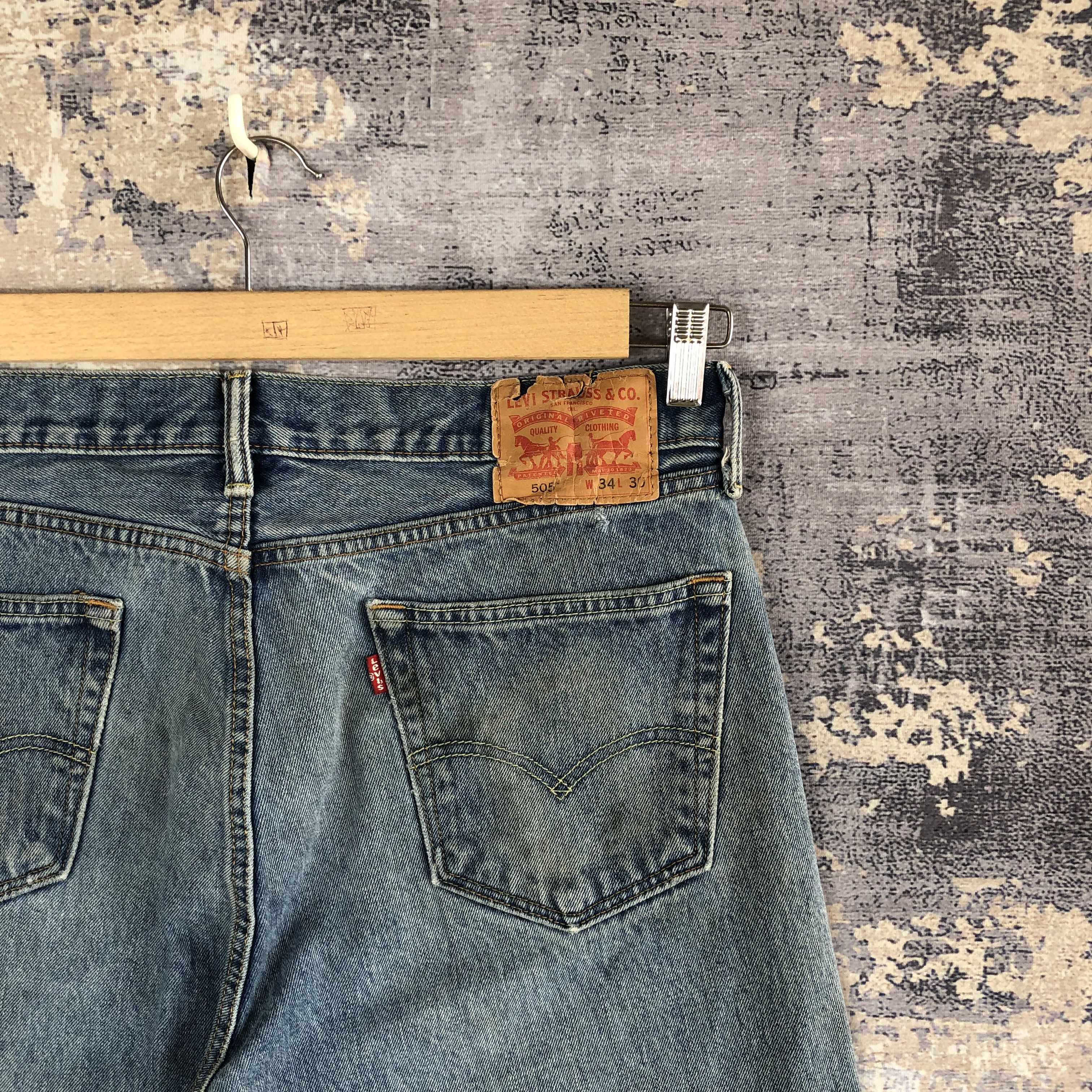 Levi's Vintage Levis 505 Distressed Jeans Levi's Mud Faded Denim Size US 34 / EU 50 - 5 Thumbnail