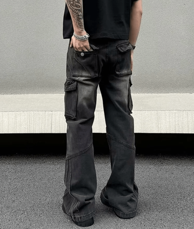 Japanese Brand Multi Pockets Baggy Jeans Size US 36 / EU 52 - 2 Thumbnail