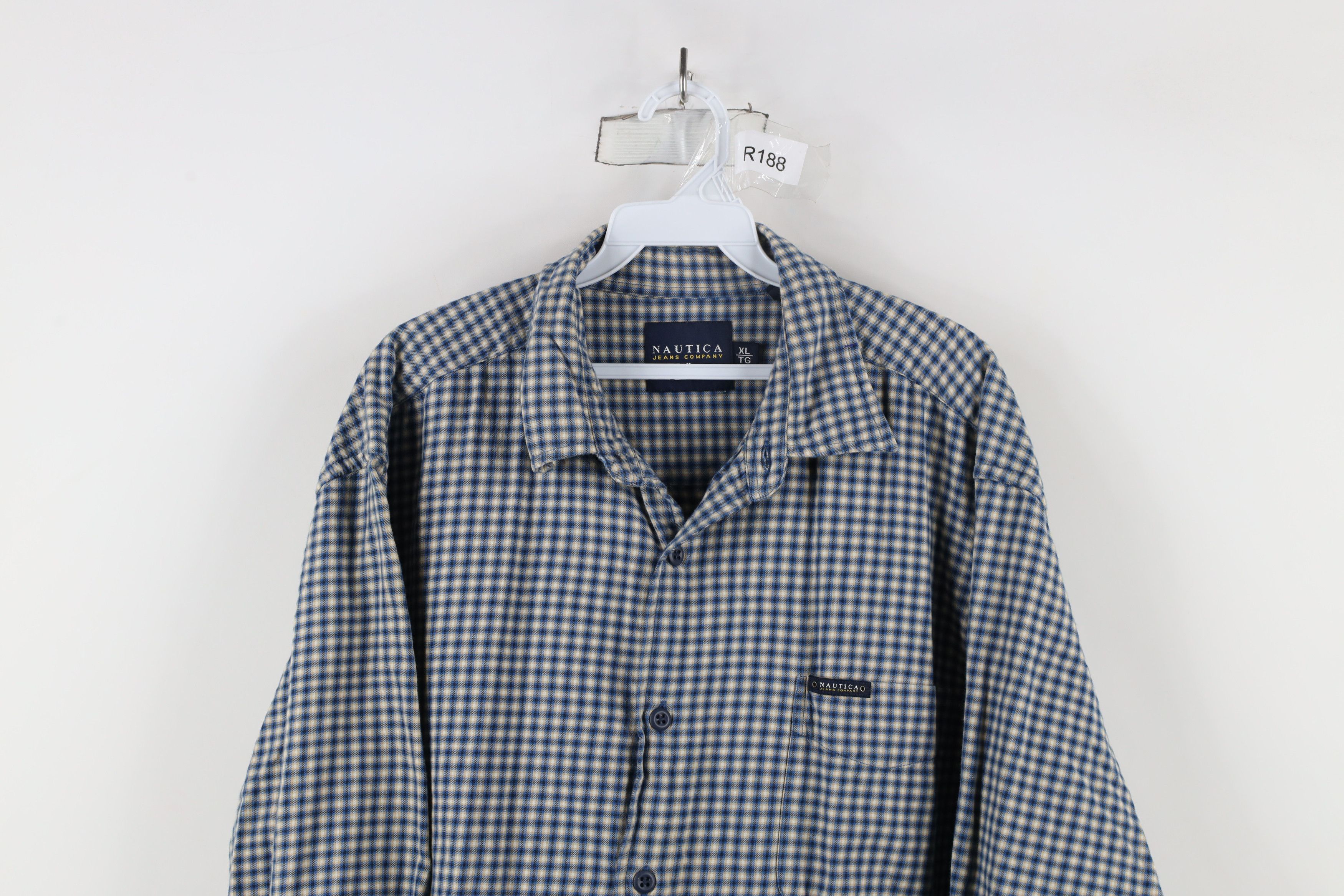 Nautica × Vintage Vintage 90s Nautica Flannel Collared Button Shirt Plaid Size US XL / EU 56 / 4 - 2 Thumbnail