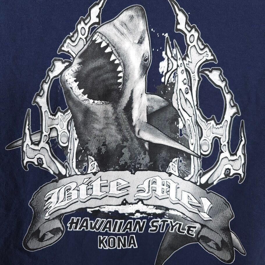 Soffe Great White Shark T Shirt Mens Size Medium Blue Bite Me Size US M / EU 48-50 / 2 - 4 Thumbnail