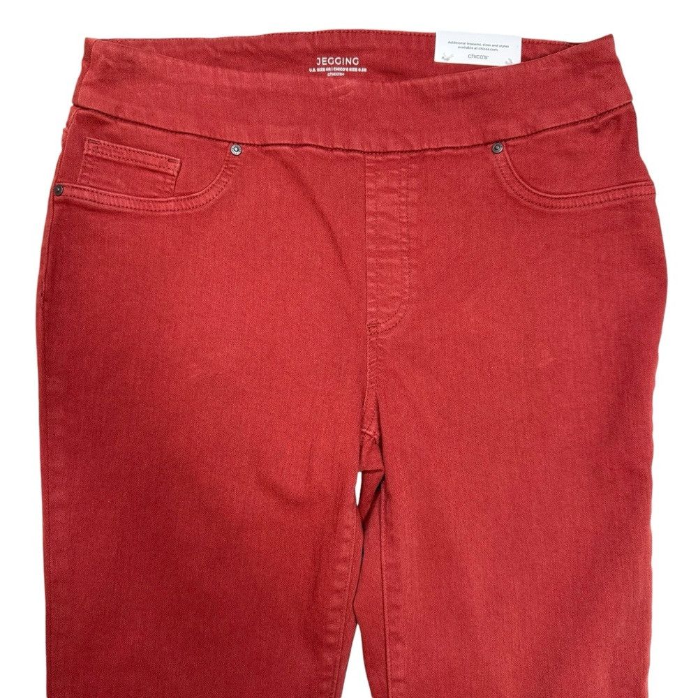 Chicos NWT New Chico's Denim Pull-On Red Jeggings Size 0.5 US 6 Size 28" / US 6 / IT 42 - 5 Thumbnail