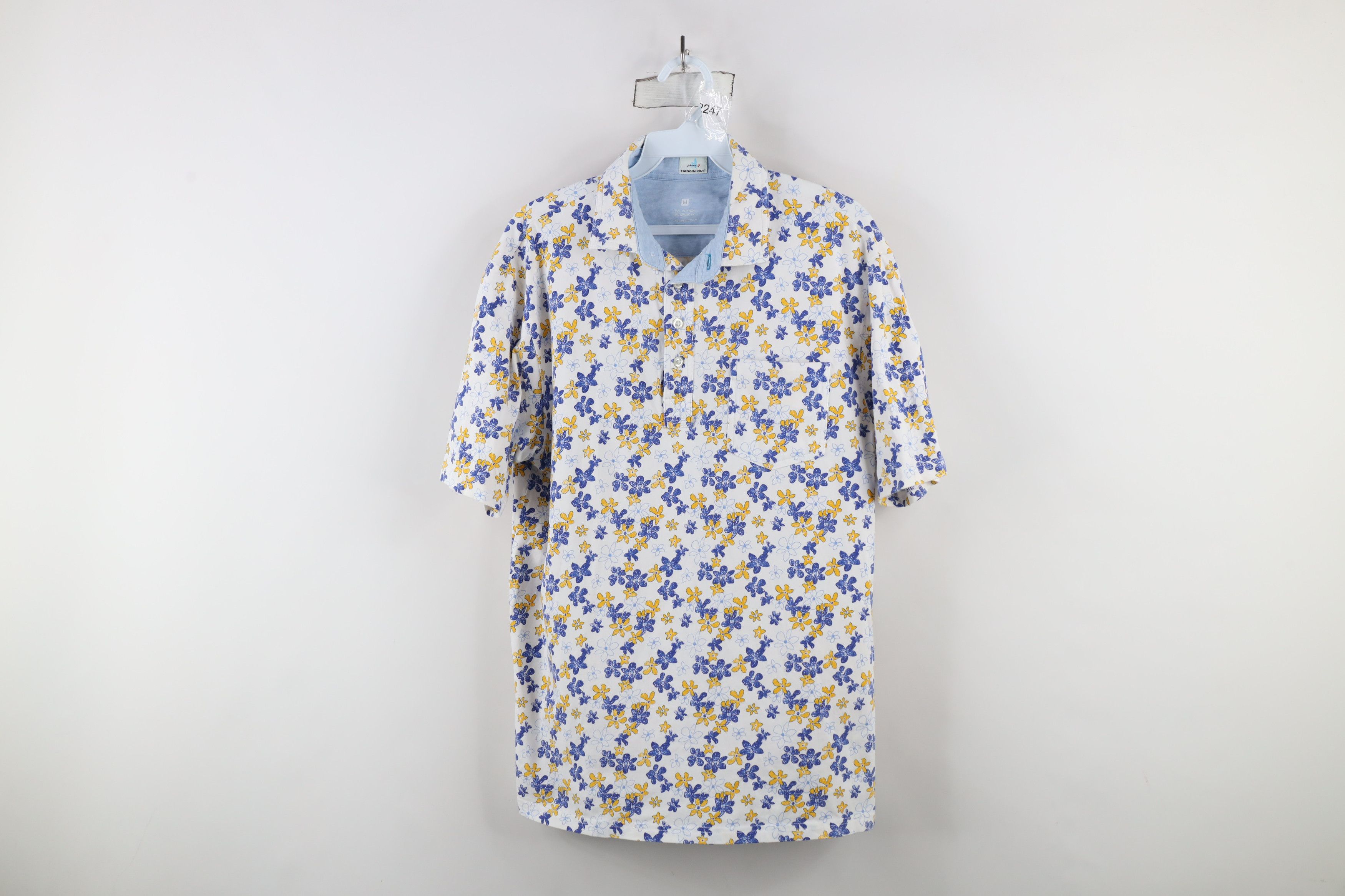 Vintage × johnnie-O Johnnie O Floral Flower All Over Print Stretch Polo Shirt Size US M / EU 48-50 / 2 - 1 Thumbnail