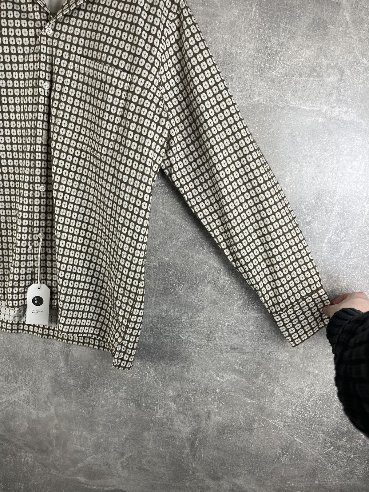Universal Works Universal Works L/S Camp Shirt Brown Geometric Cotton Bangla Size US M / EU 48-50 / 2 - 4 Thumbnail