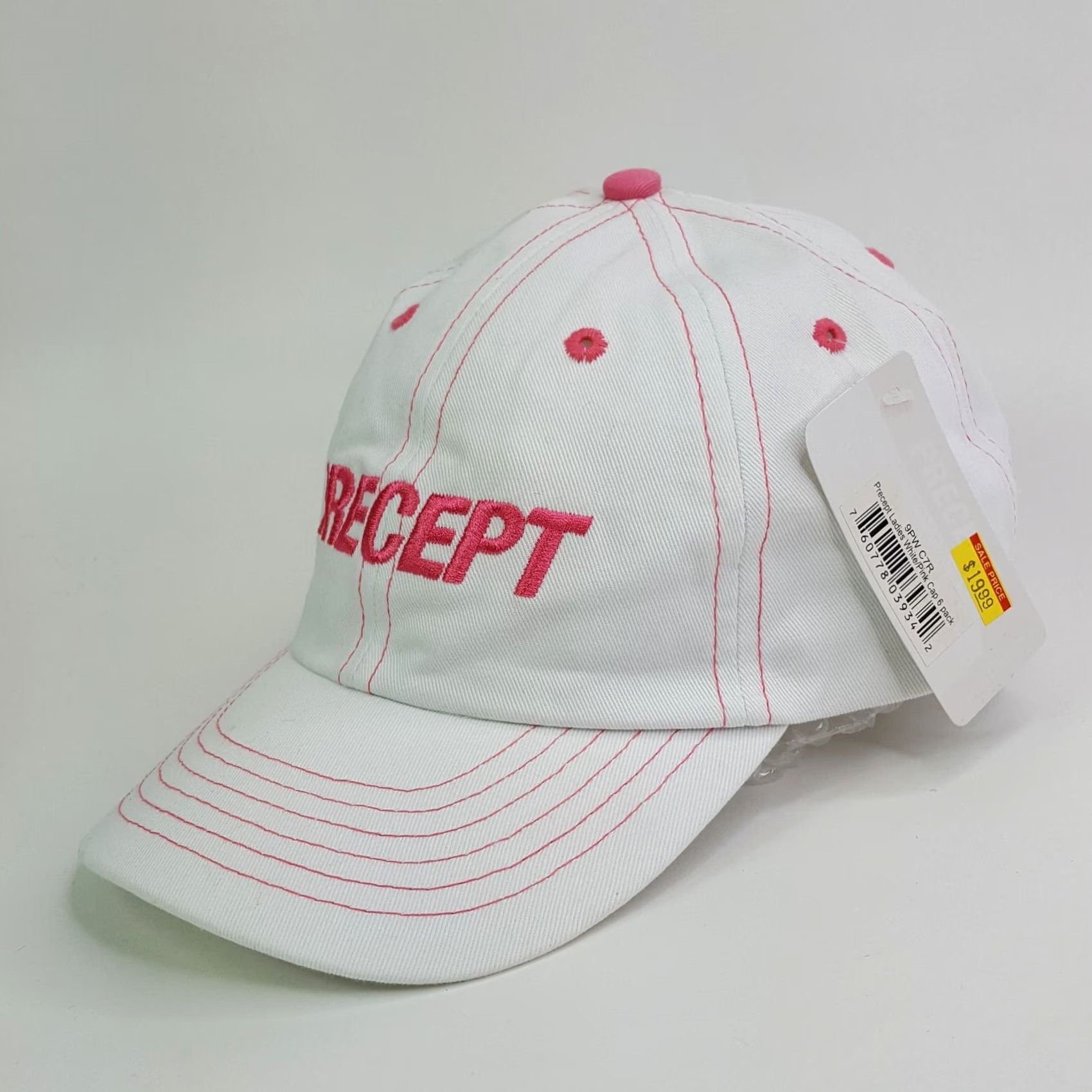 Pinko VINTAGE Precept Golf Women's Adjustable PGA Sports Snapback Hat Baseball Cap White Pink Size ONE SIZE - 3 Thumbnail