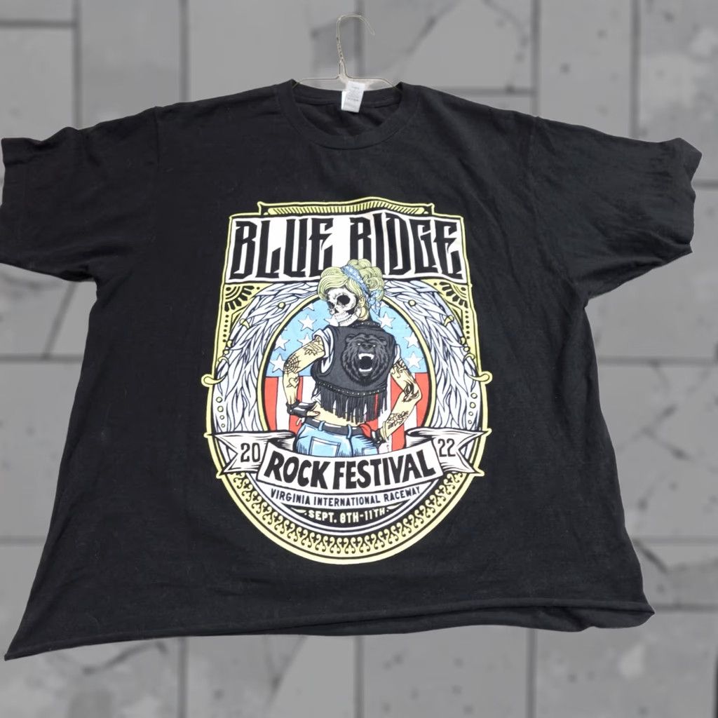 Vintage VINTAGE Blue Ridge Festival Womens Shirt L Black Cotton Jersey Short Sleeve Crew Neck T-Shirt College Size L / US 10 / IT 46 - 1 Thumbnail