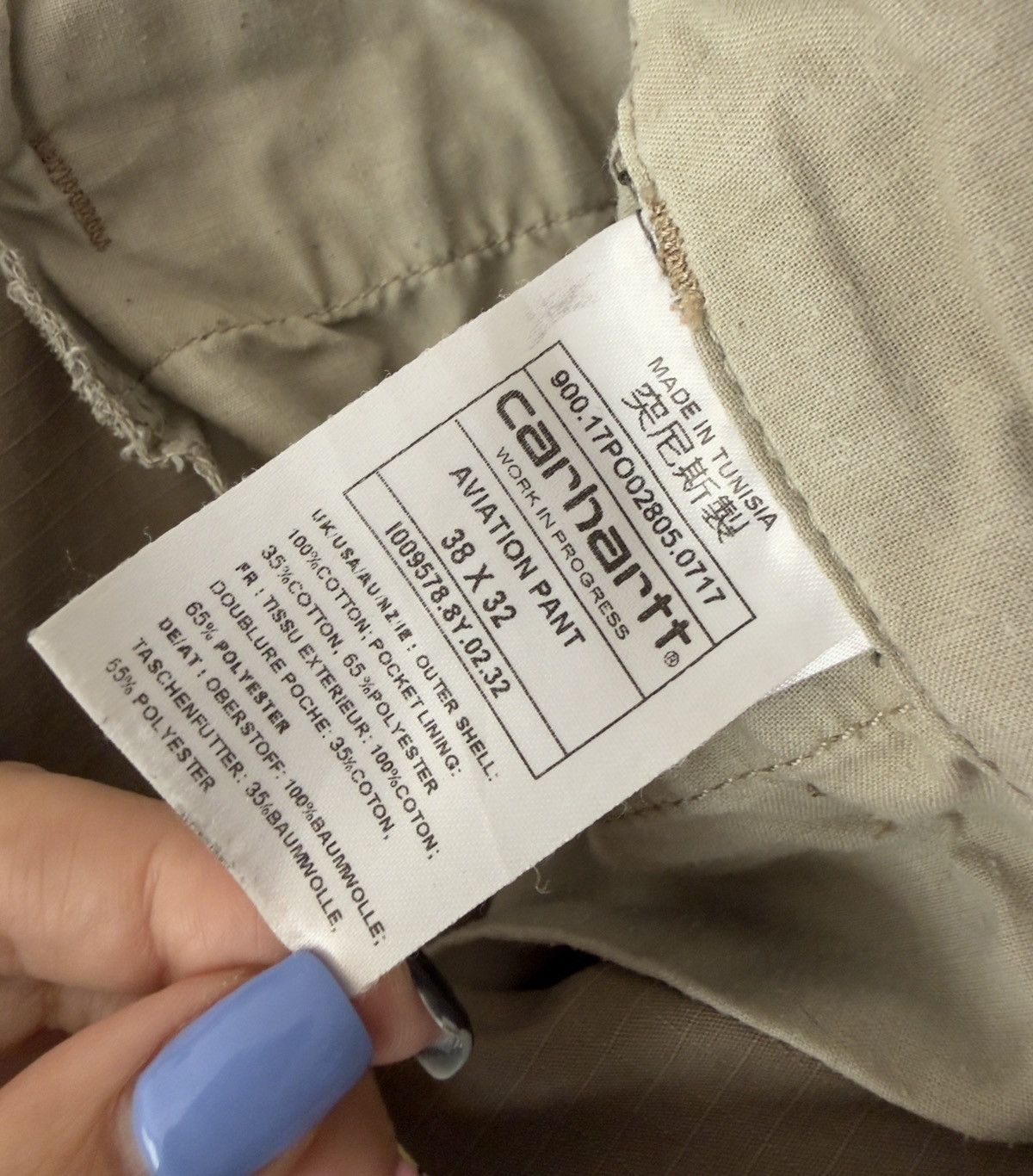 Carhartt WIP Beige Ripstop Aviation Cargo Pants Size 36