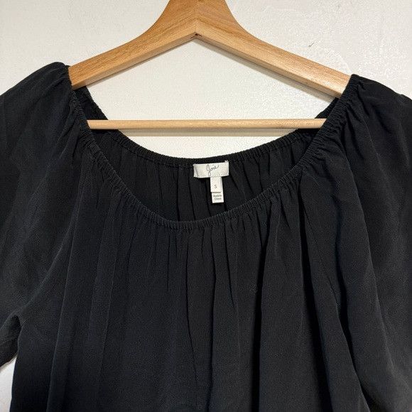 Joie Joie Black Short Sleeve Peasant Blouse Size S Size S / US 4 / IT 40 - 4 Thumbnail