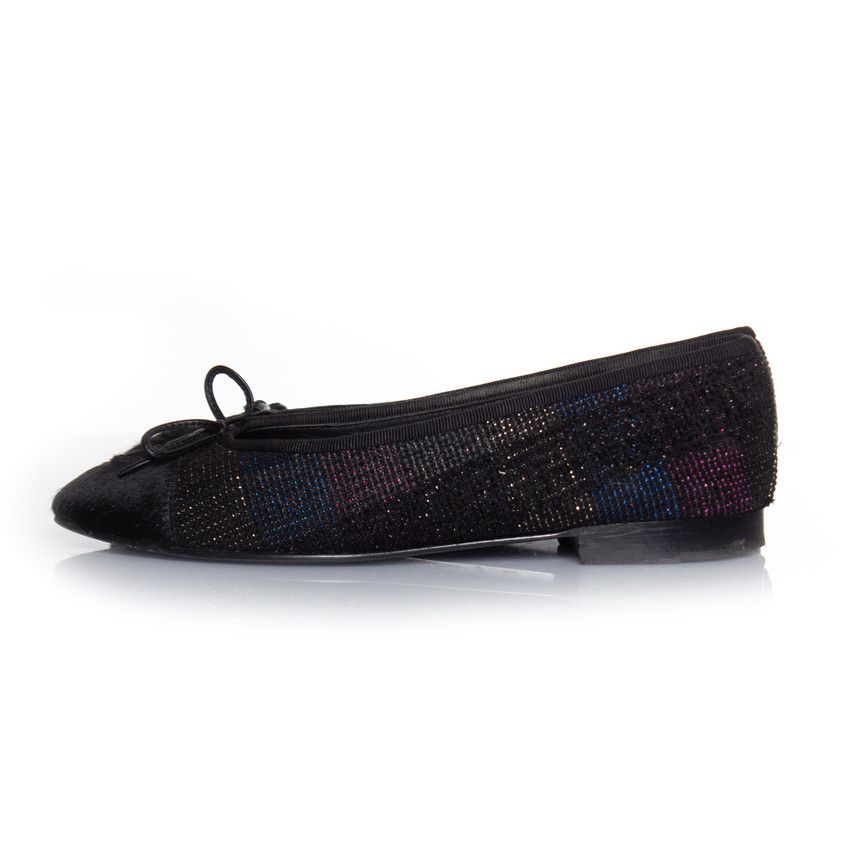 Chanel Chanel, ponyskin and lurex ballerina Size US 7.5 / IT 37.5 - 3 Thumbnail