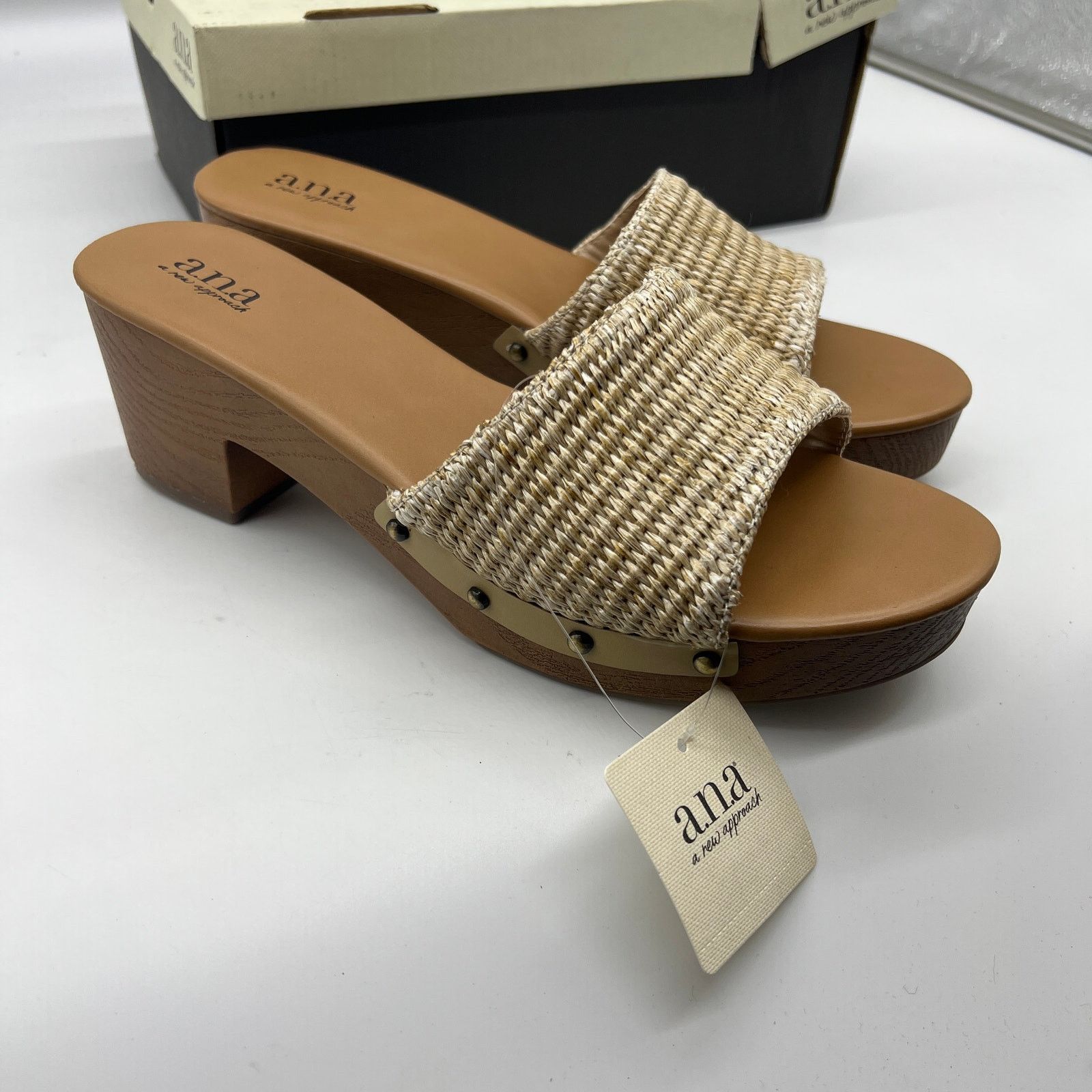 Other a.n.a. Women Shoes Robinson Casual Heel Natural Color Size US 10 / IT 40 - 1 Thumbnail