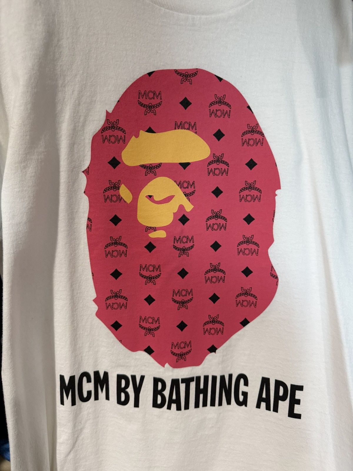 Bape × MCM Bape x MCM Collab T-Shirt Pink RARE Size US L / EU 52-54 / 3 - 3 Thumbnail
