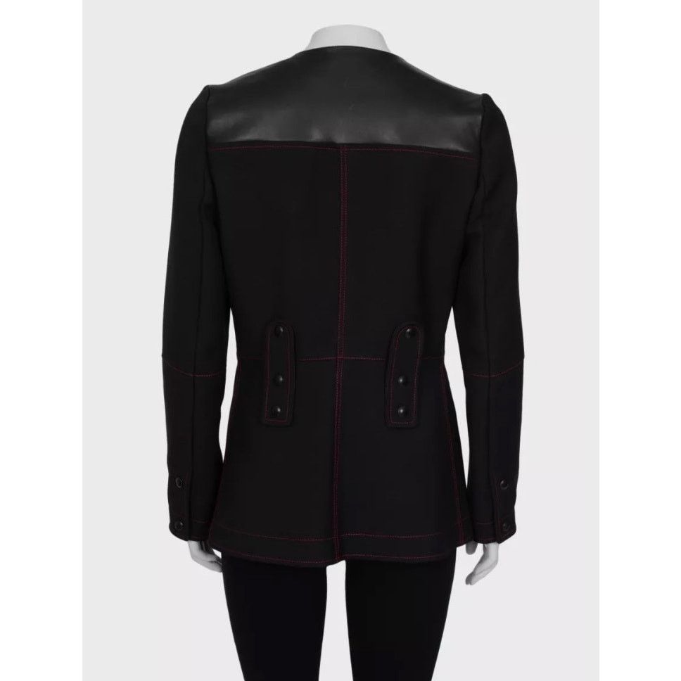 Louis Vuitton Louis Vuitton BlackLeather Collar Jacket Sz. S Size S / US 4 / IT 40 - 3 Thumbnail