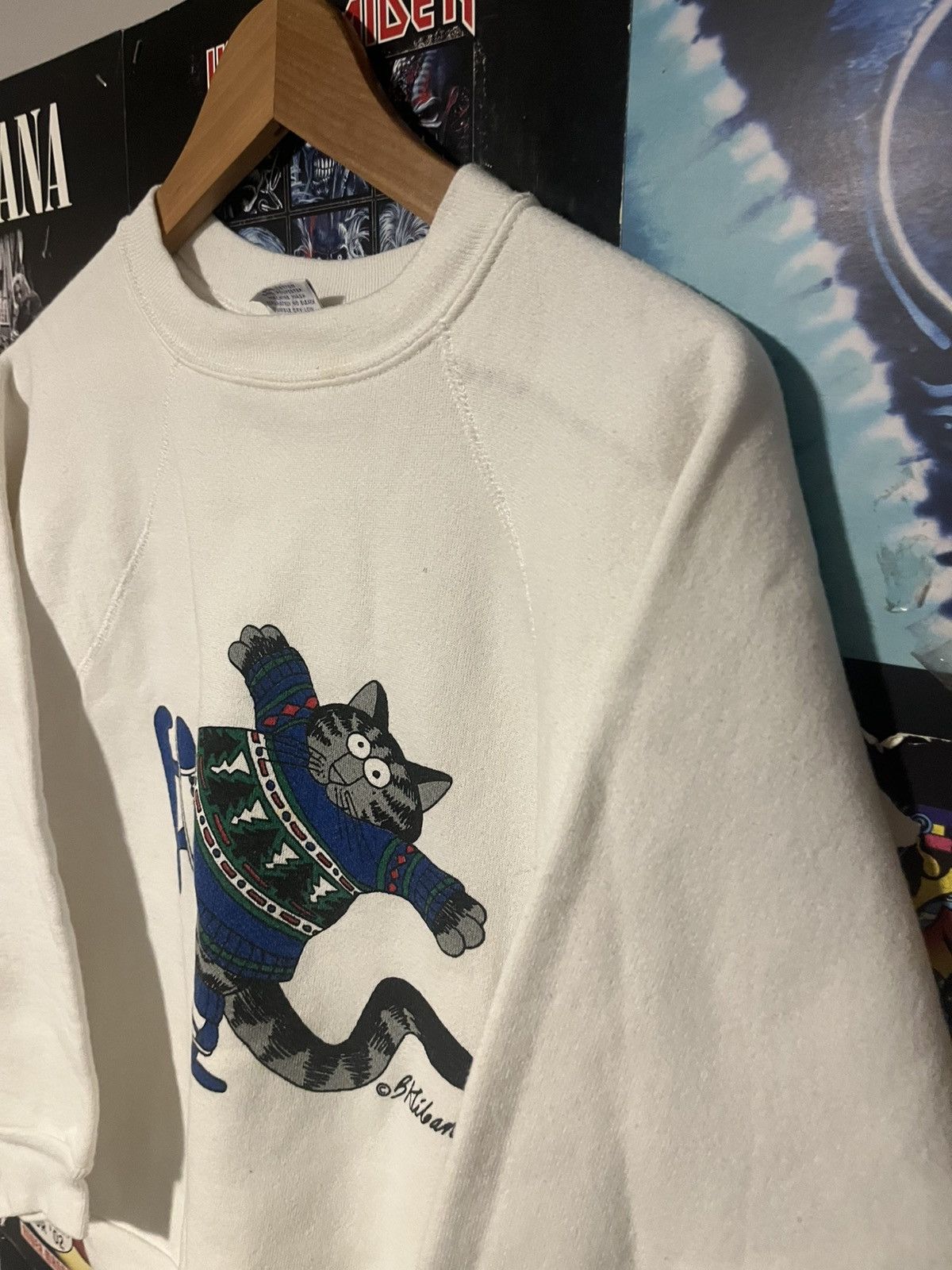 Other 80’s Crazy Shirts Double sided B Kliban Skating Cat sweater Size L / US 10 / IT 46 - 7 Thumbnail