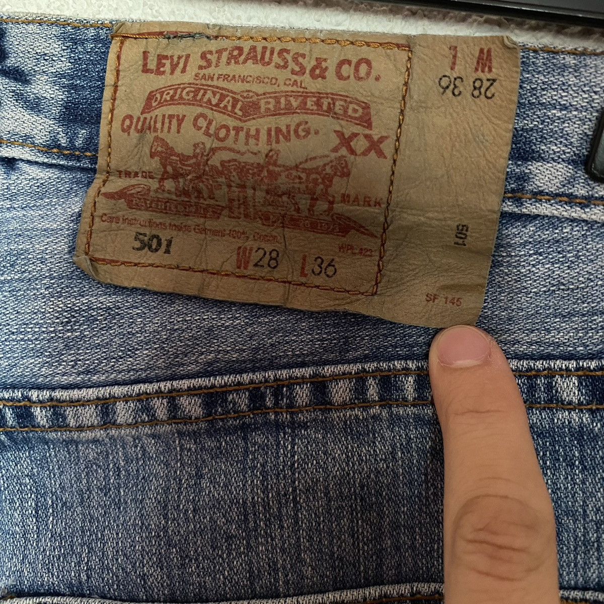 Levi's Levi’s 501 Washed Denim Jeans MADE IN USA Size US 28 / EU 44 - 3 Thumbnail