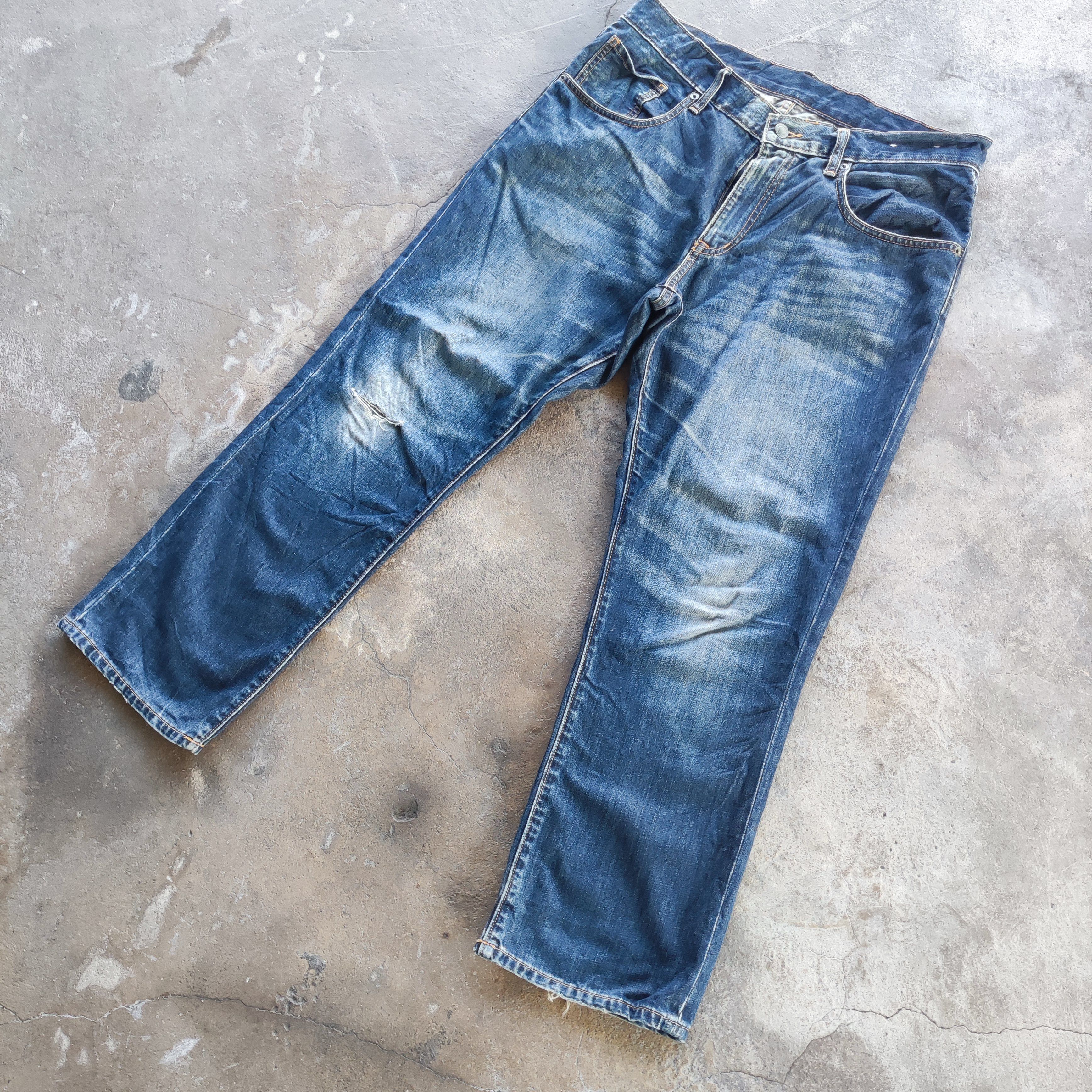 Japanese Brand Vintage Topvalu Brand Buggy Jeans Distressed Pants Size US 34 / EU 50 - 2 Thumbnail