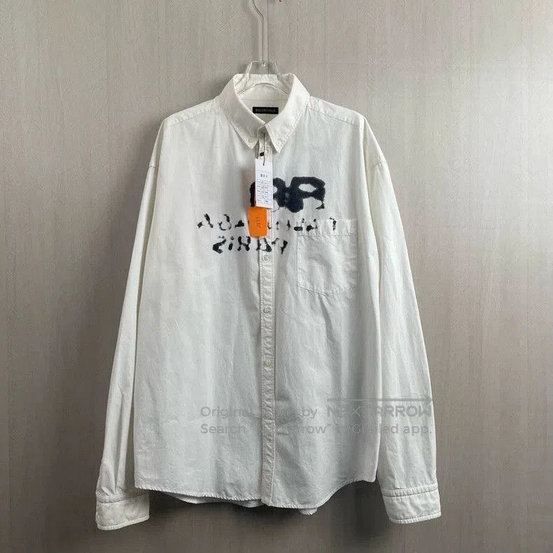 Balenciaga Balenciaga White Ink Letter Shirt. Size US M / EU 48-50 / 2 - 1 Thumbnail