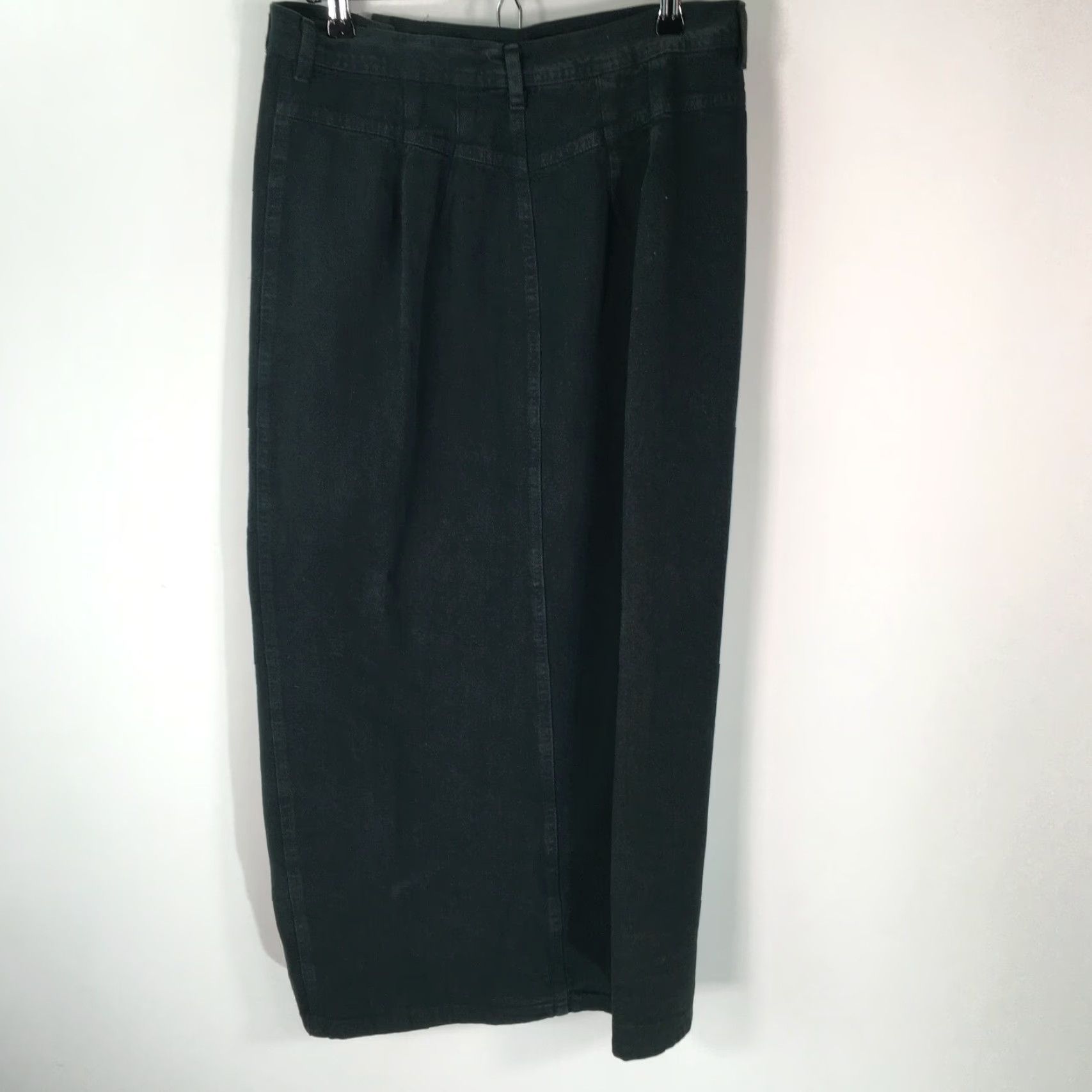 Vintage Jones And Company Womens Knee Length Denim Jean Skirt Button Front Casual Green Size 14 Size 36" / US 14 / IT 50 - 2 Thumbnail