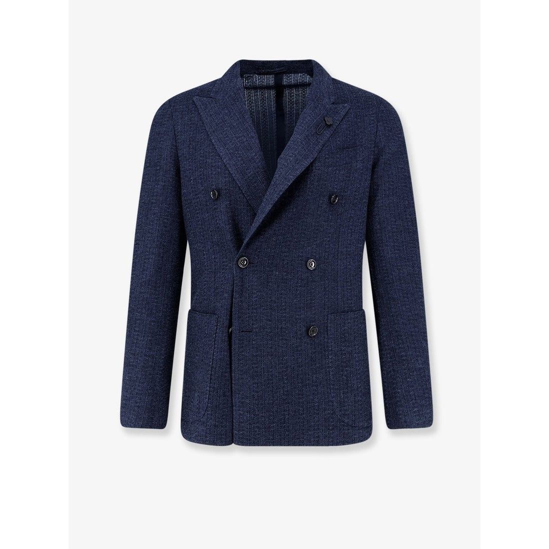 Lardini LARDINI Liknit Double Breasted Blue Blazer Jacket New & Auth Size US M / EU 48-50 / 2 - 1 Thumbnail