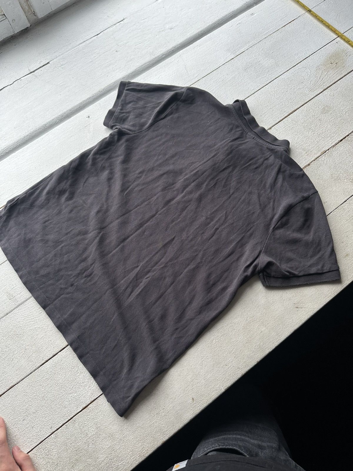 Moschino 🚨Vintage Moschino Gym BIG LOGO gray faded polo luxury Size US XL / EU 56 / 4 - 9 Thumbnail