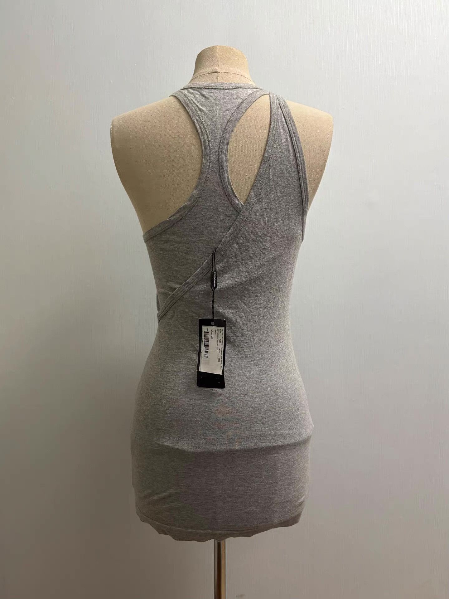 Dolce & Gabbana Dolce & Gabbana One-Shoulder Grey Tank Top。Ｑ21 Size M / US 6-8 / IT 42-44 - 3 Thumbnail