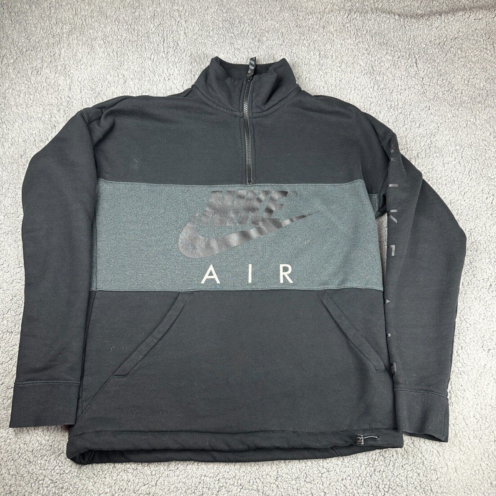 Nike Nike Air 1/2 Zip Pullover Fleece Sweatshirt Spellout Logo Size US M / EU 48-50 / 2 - 2 Thumbnail