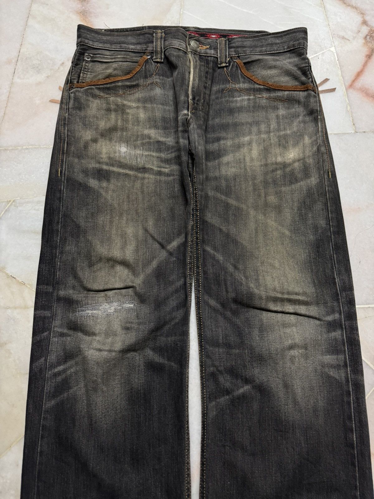 Japanese Brand 90's Vintage Japanese Faded Distressed Black Jeans Size US 34 / EU 50 - 3 Thumbnail