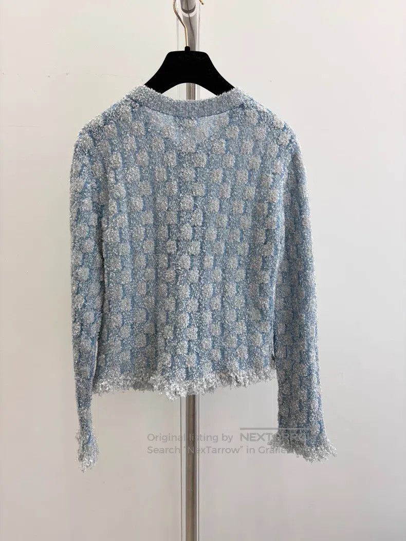 Chanel Chanel Thin glitter blue knitted cardigan coat Size XS / US 0-2 / IT 36-38 - 2 Thumbnail