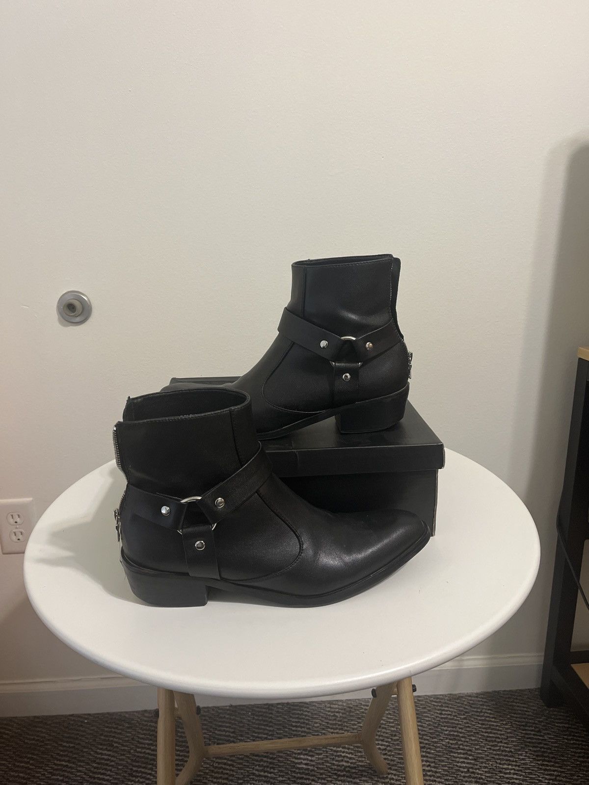 image of Leather x Straight To Hell YSL Wyatt Harnes Boot Alternative in Black, Men's (Size 10)