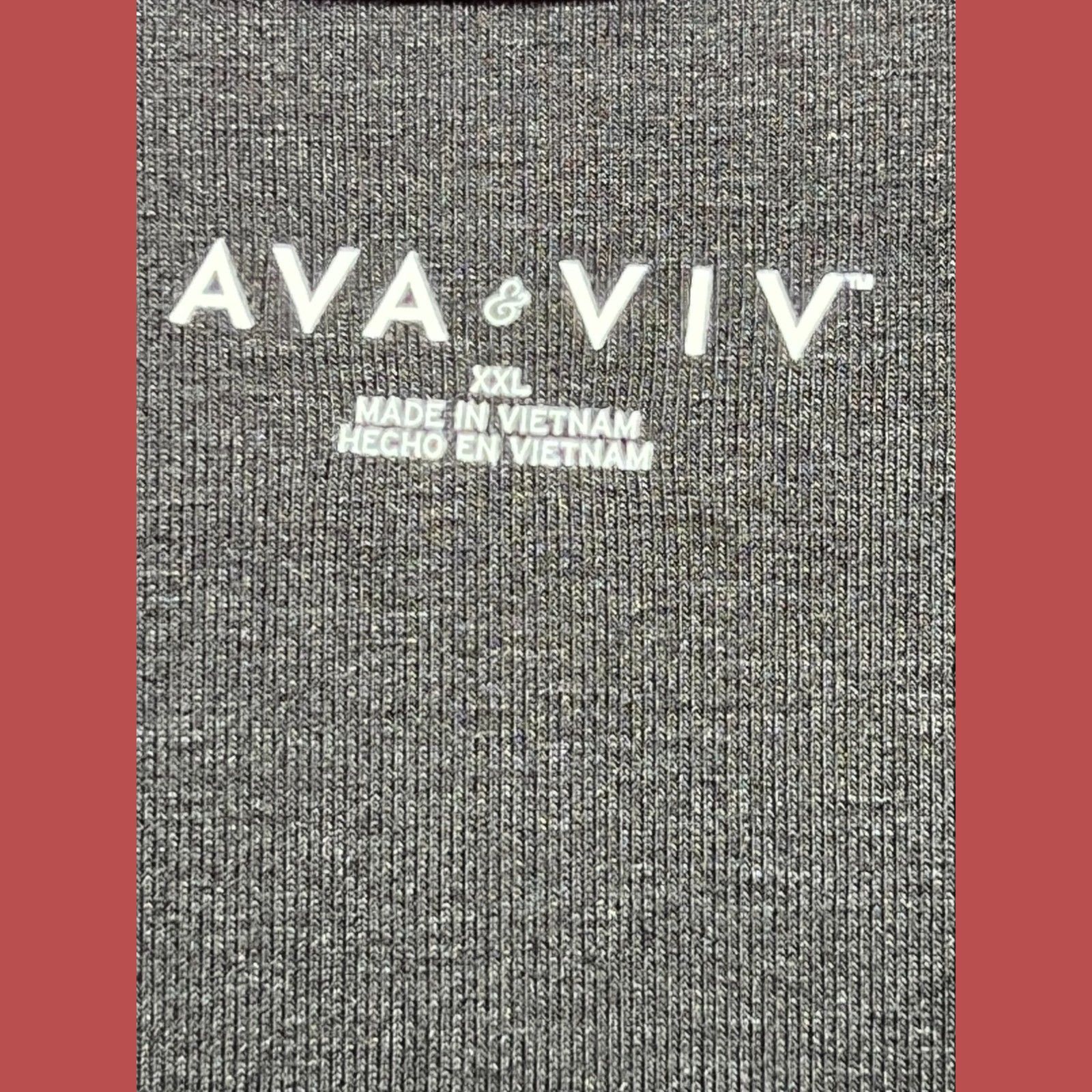 Other Ava & Viv - Women's V-neck Long Sleeve T-Shirt - Black - XXL Size XXL / US 16-18 / IT 52-54 - 11 Thumbnail