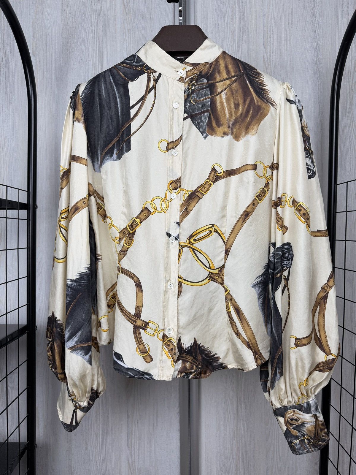Dolce & Gabbana Dolce & Gabbana vintage silk horse equestrian western shirt Size L / US 10 / IT 46 - 2 Thumbnail