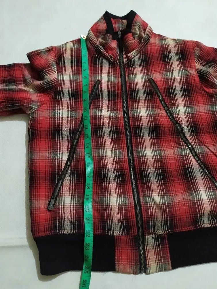 Japanese Brand Slippino Chekered Punk Zipper Style Jacket Size US M / EU 48-50 / 2 - 8 Thumbnail