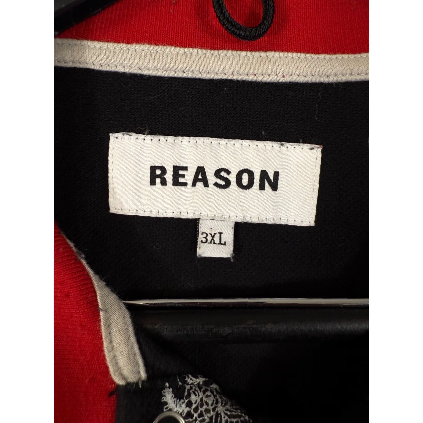 Reason Reason Polo Shirt Mens 3XL Red Black Wolf Floral Printed Snap Short Sleeve Polo Shirt Size US XXL / EU 58 / 5 - 5 Thumbnail