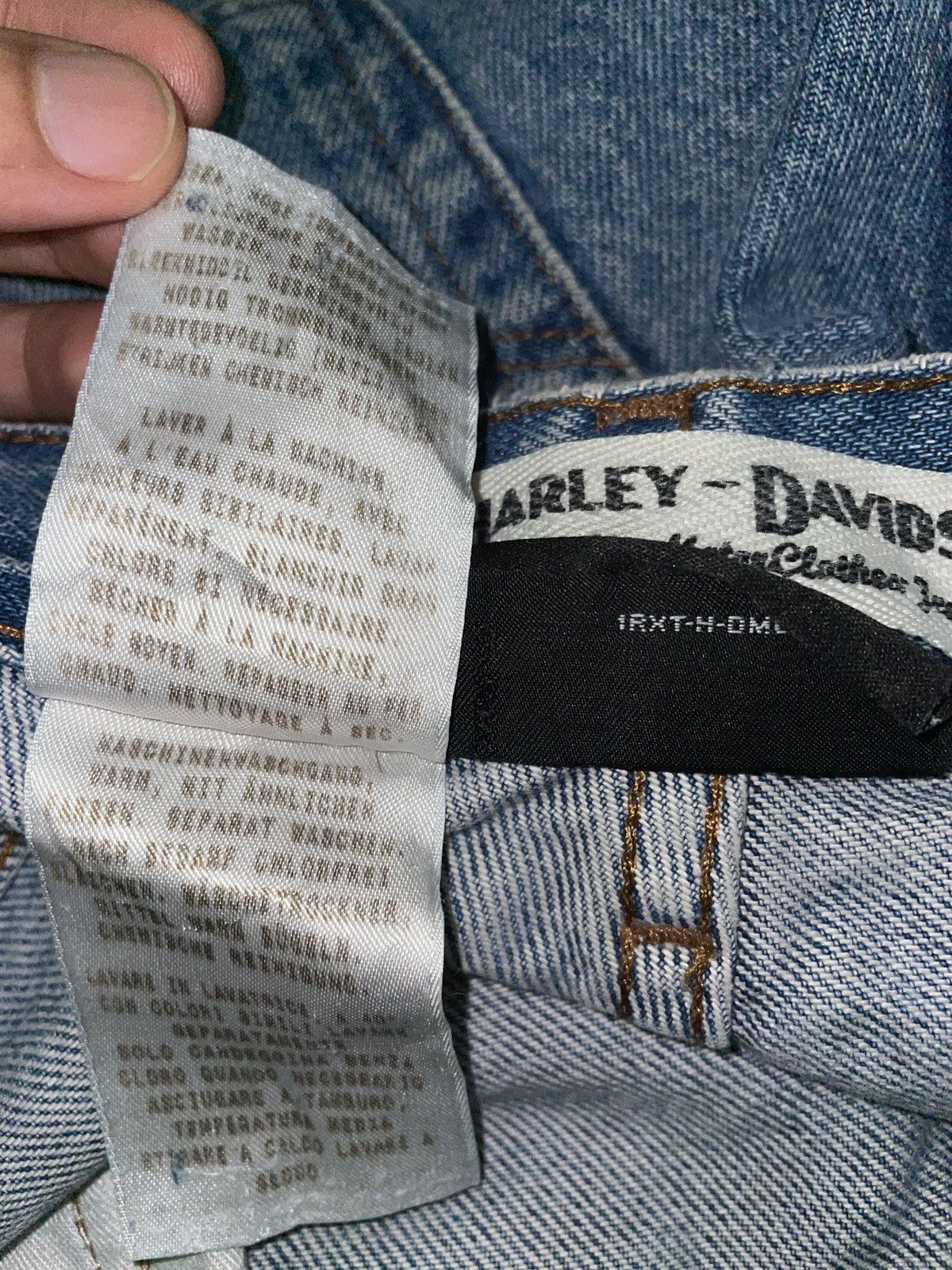 Harley Davidson × Vintage Vintage Harley Davidson Denim Jeans Distressed Condition Size US 35 - 7 Thumbnail
