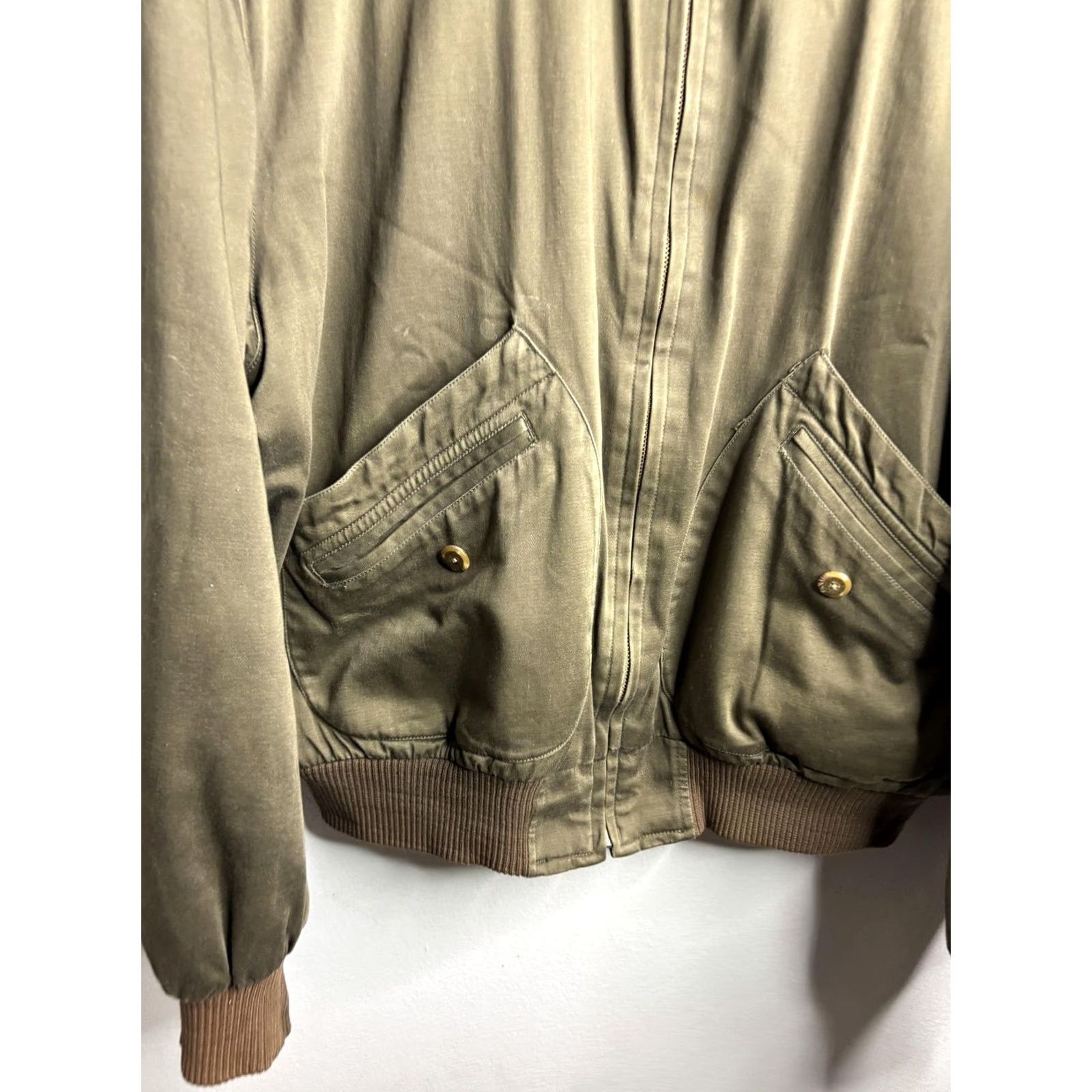Tommy Hilfiger VINTAGE Tommy Hilfiger Jacket Mens Large Green Cotton Bomber Zip Hong Kong 90s Size US L / EU 52-54 / 3 - 2 Thumbnail