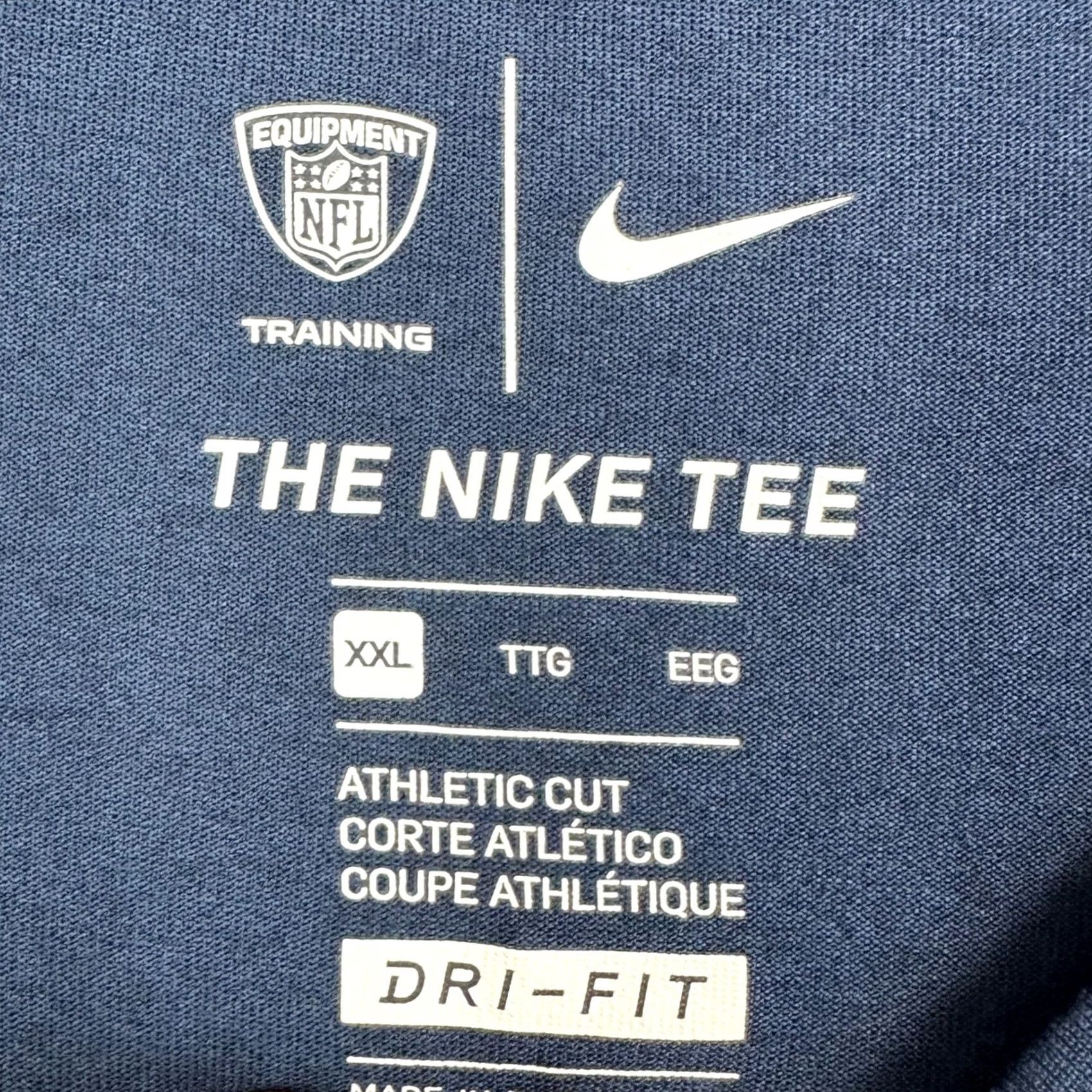 Nike VINTAGE? No — Nike New England Patriots T-Shirt Men 2XL Navy Blue Dri-Fit Football Tee NFL EUC Size US XXL / EU 58 / 5 - 4 Thumbnail