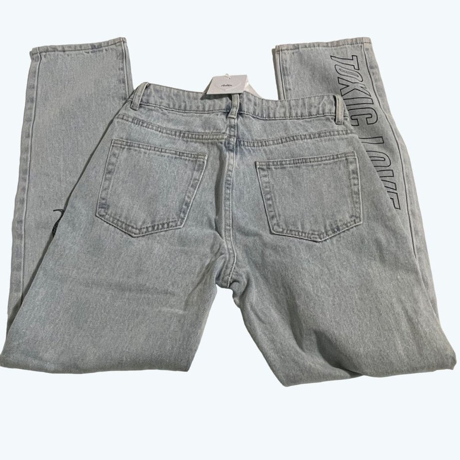 Other Adika Small Toxic High Waist Jeans Distressed Graphic Denim Size 26" / US 2 / IT 38 - 13 Thumbnail