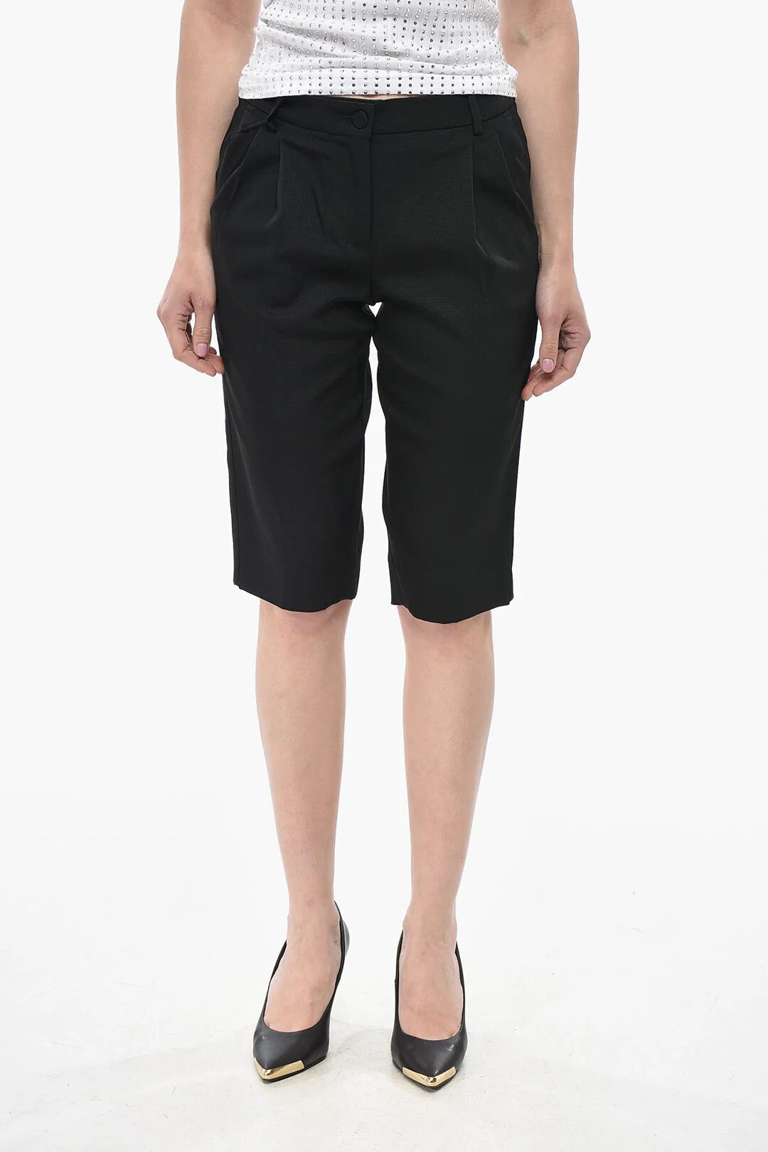 Dolce & Gabbana og1mm0426 Two-Pleat Short in Black Size 26" / US 2 / IT 38 - 1 Thumbnail