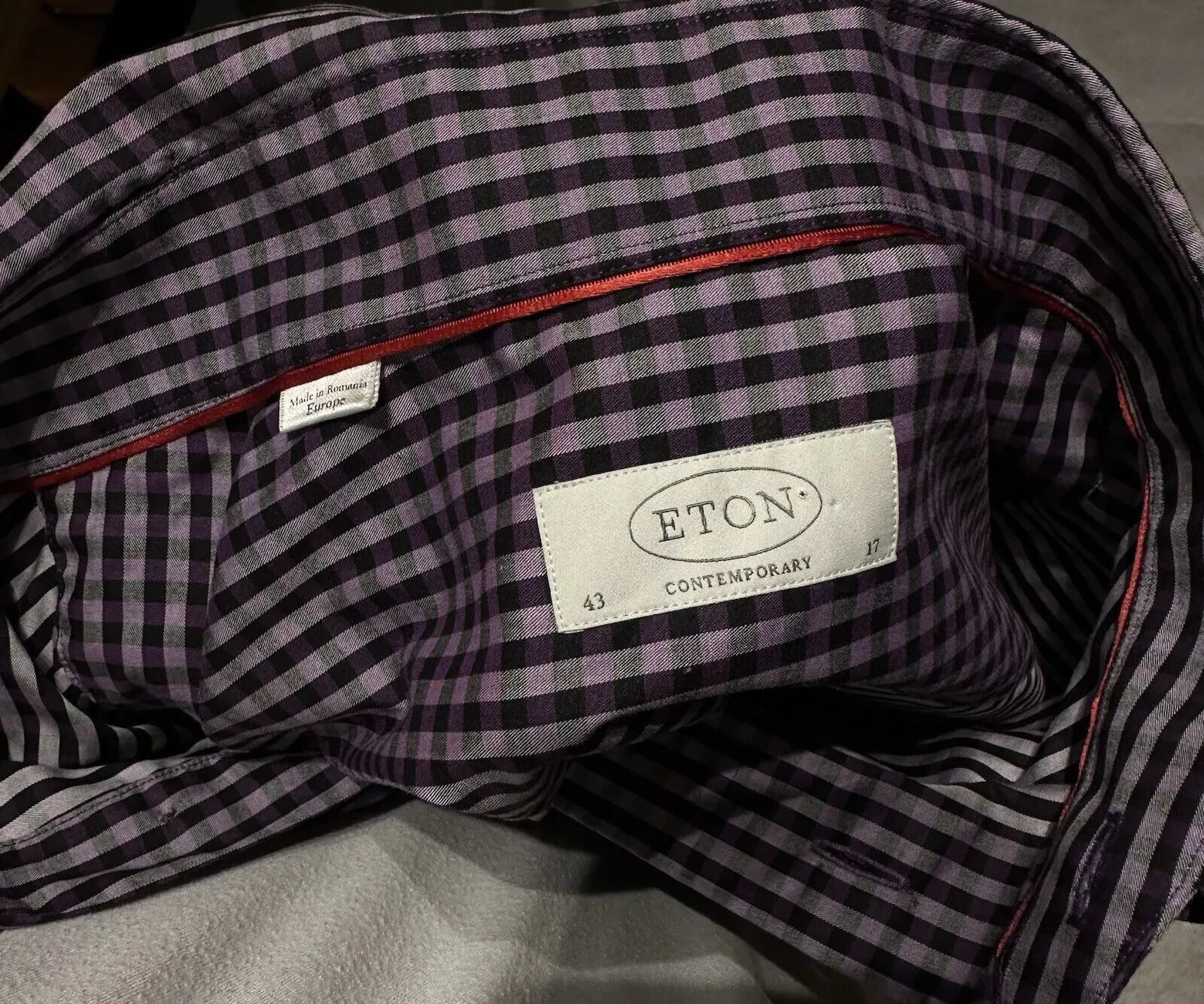 Eton ETON Mens Long Sleeve Multicolor Purple Dress Shirt 17 43 Size US XL / EU 56 / 4 - 8 Thumbnail