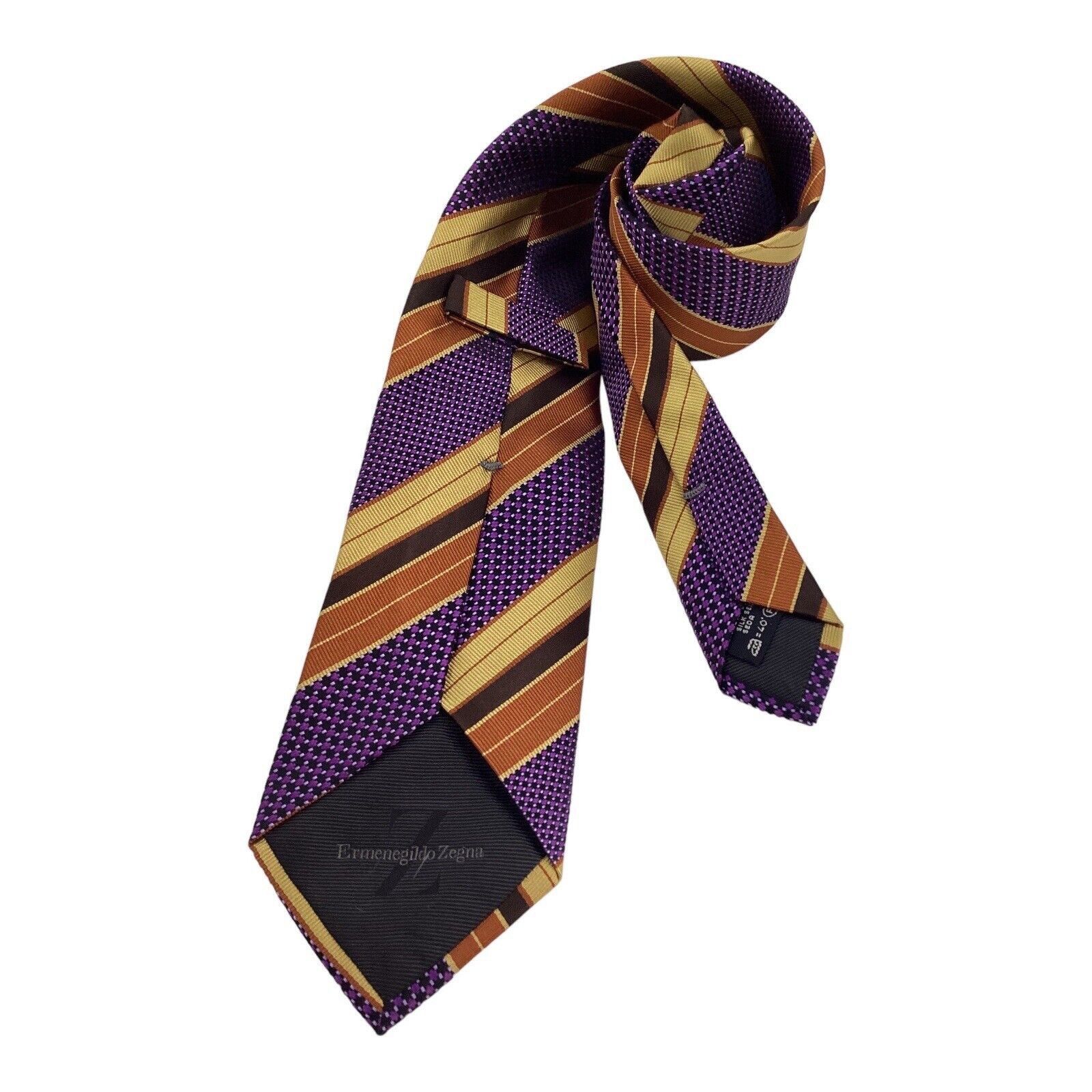 Ermenegildo Zegna ERMENEGILDO ZEGNA Multicolor Striped Luxury Silk Tie Italy W Size ONE SIZE - 2 Thumbnail