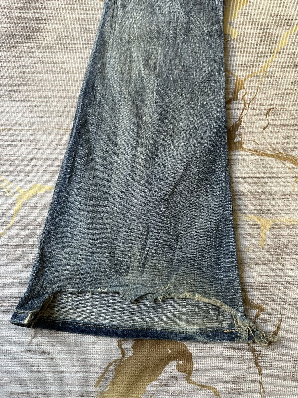 Japanese Brand FLARE Bike Denim Distressed Low Rise Jeans Size US 32 / EU 48 - 14 Thumbnail