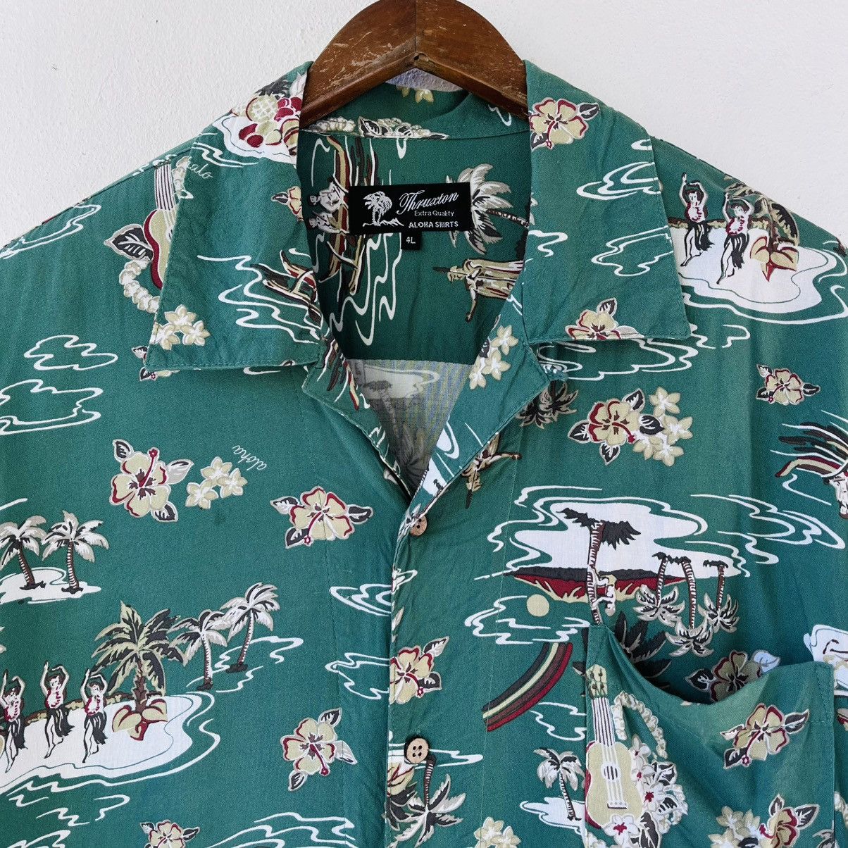 Vintage Vintage Aloha Rayon Shirt Camp Collar Green Island Print Size US XL / EU 56 / 4 - 8 Thumbnail