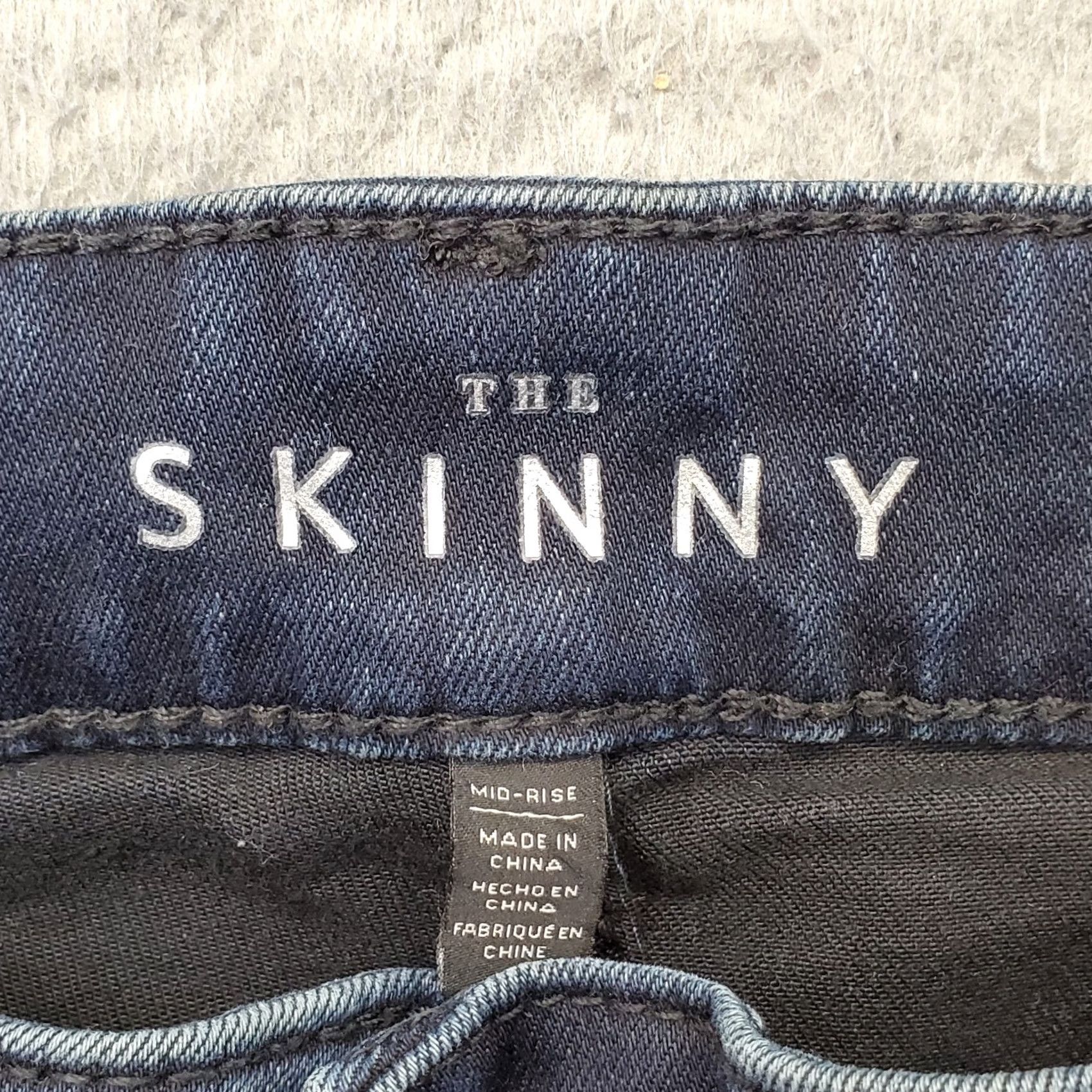 White House Black Market White House Black Market Womens 12P Skinny Jeans Blue Mid Rise Distressed Sequin 5-Pocket Denim Jeans Size 34" / US 12 / IT 48 - 7 Thumbnail