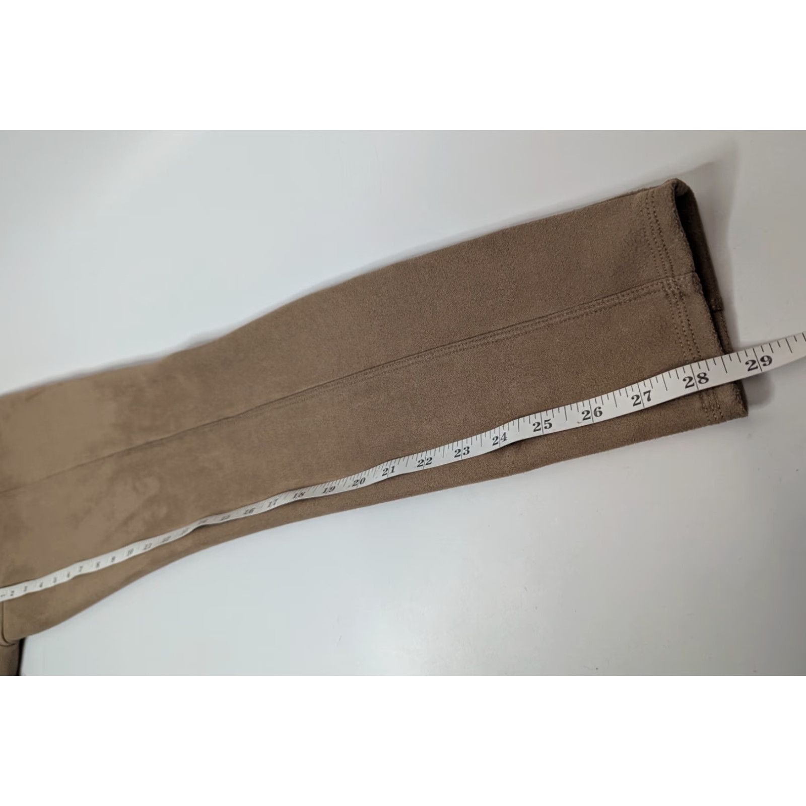 Spanx SPANX Leggings Size Medium Brown Faux Suede High Waist Pull On 20322R M Regular Women Size 32" / US 10 / IT 46 - 6 Thumbnail